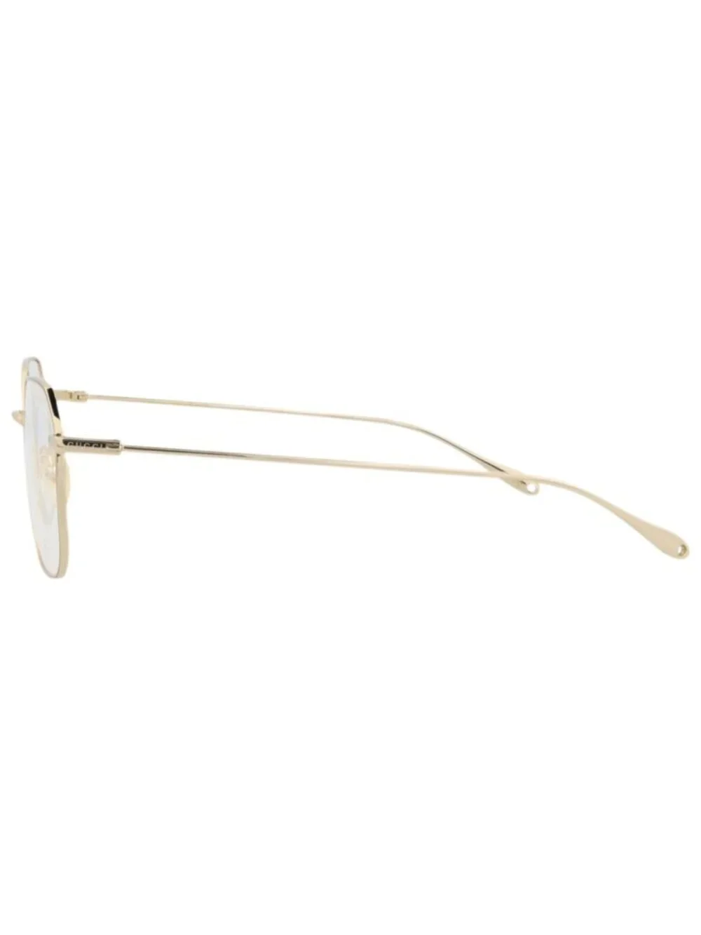 New Gucci Women's Eyeglasses Square Rectangle Metal Frame Gold Gold Transparent